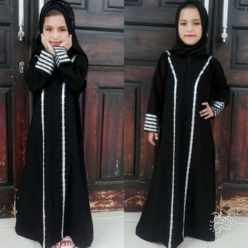 GALLERY ABAYA BUSUI PITA LIST SILVER ( BUSUI FREINDLY ) ( WUDHU FREINDLY ) CANTIK