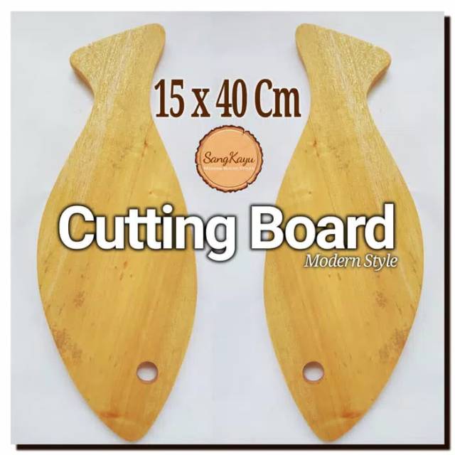 Wooden Cutting Board 15x40 Cm Talenan kayu unik Chopping Board rustic