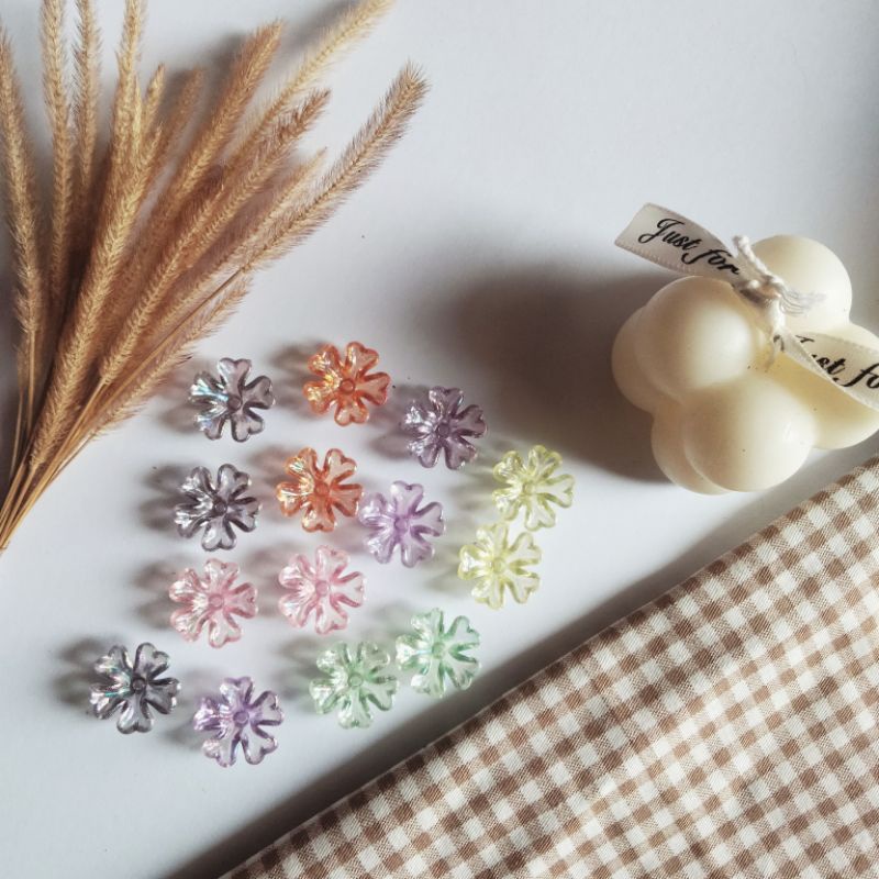 manik akrilik lotus manik akrilik bunga kaca manik akrilik bunga bening manik akrilik strap masker