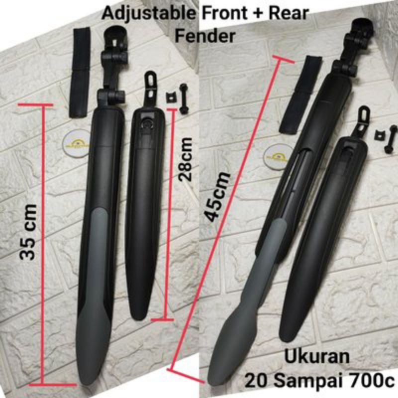 Fender Spakbor Sepeda Depan Belakang Adjustable Ukuran 20 22 24 26 27 28 700 Slebor Mud Guard MTB FI