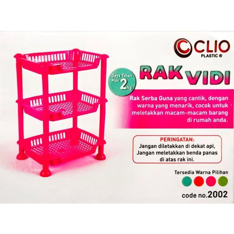 Rak 3 susun VIDI segiempat clio / rak bumbu rak serbaguna