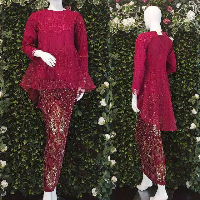 SET KEBAYA BROKAT TULLE NAURA / BAJU KEBAYA MODERN / KEBAYA WISUDA / KEBAYA ABG/KEBAYA