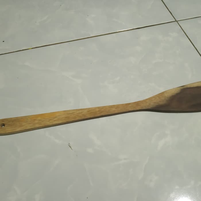 Sutil Sodet spatula teplon teflon kayu hitam ujung lurus