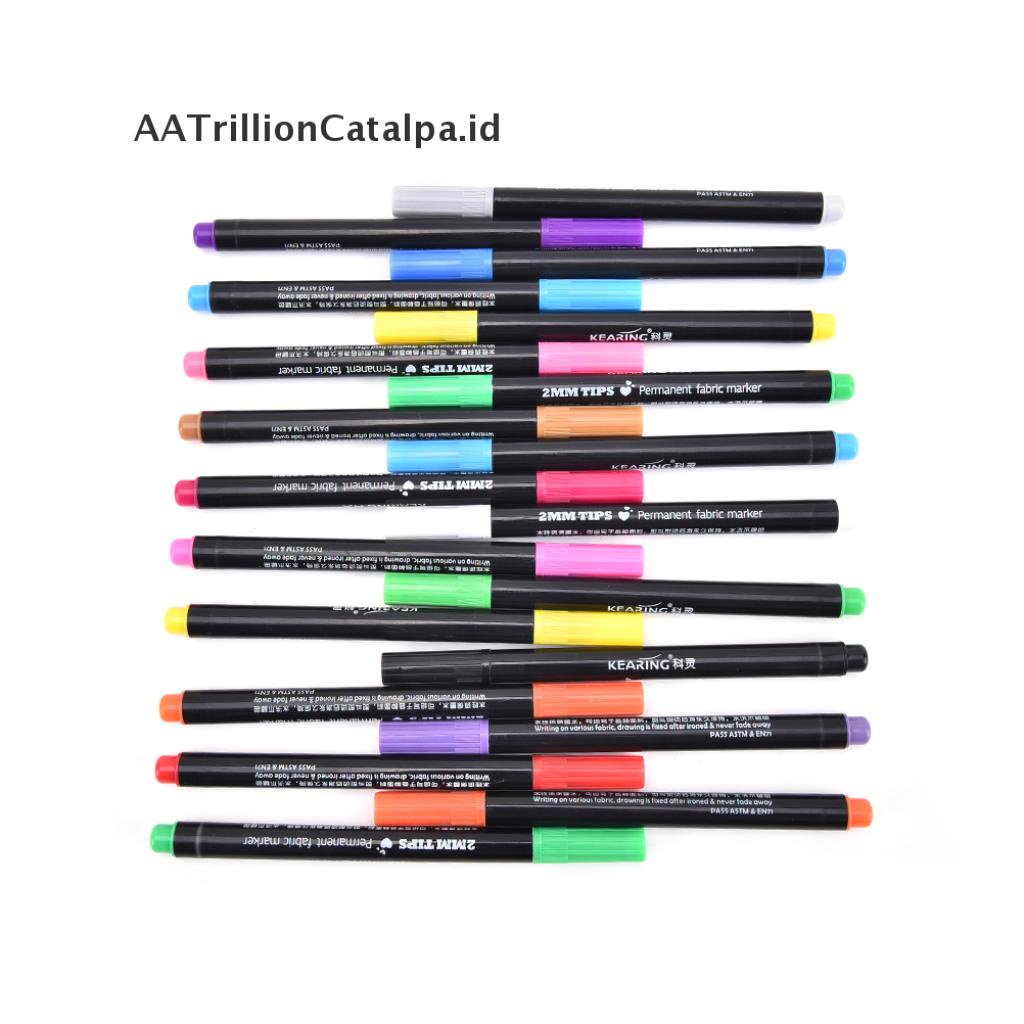 (AATrillionCatalpa) Spidol Permanen 20 Warna Untuk Kain / Kaos T-Shirt / Sepatu / Pakaian DIY