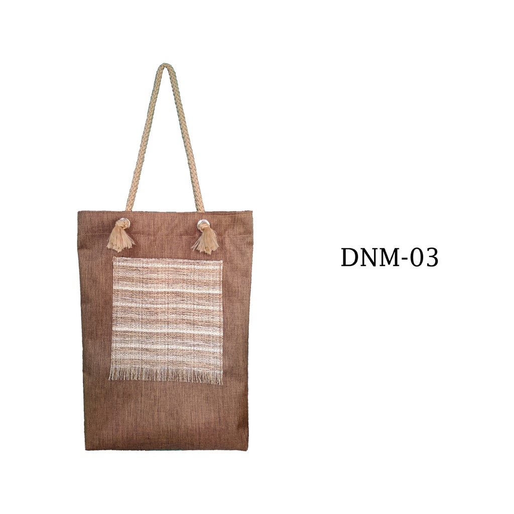 Tote Bag Tali Sumbu Kantong Depan Totebag Wanita 37x30x5cm Motif DNM-03