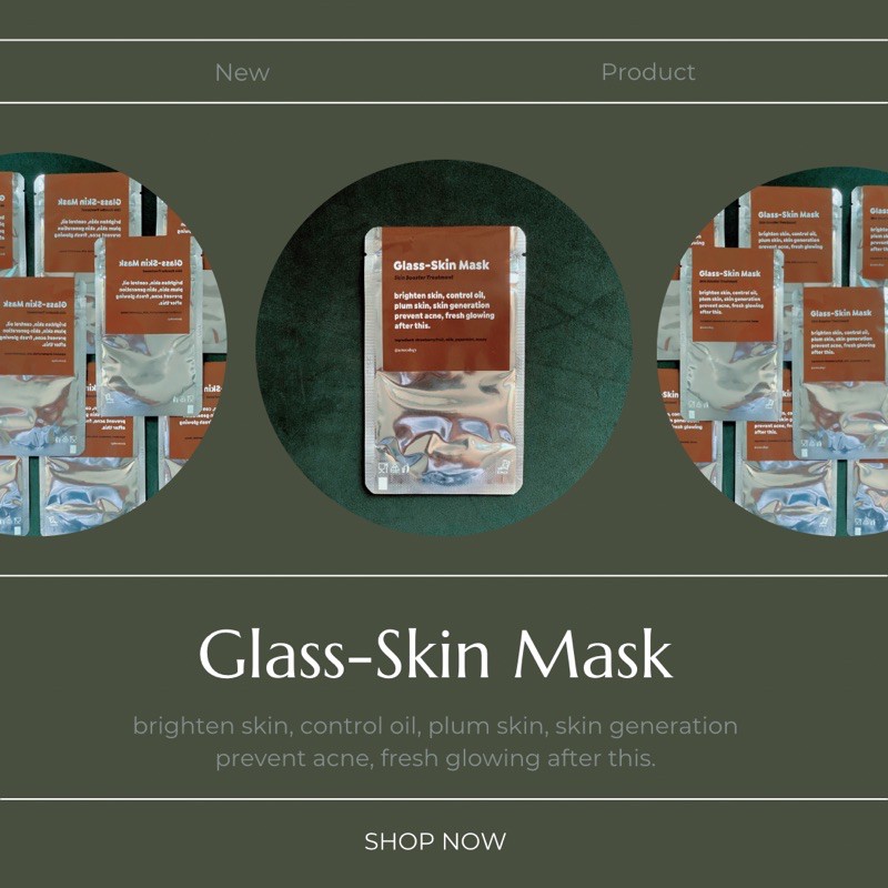 Glass-Skin Mask (cooling sensation) organic mask for brightening and skin protection