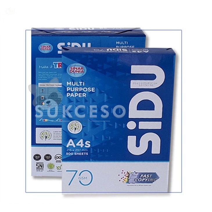 

SIDU Sinar Dunia A4S 70 gr/ Kertas HVS Print/Fotocopy Murah