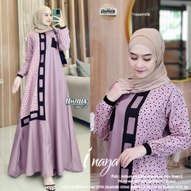 READY GAMIS MUSLIM TOYOBO INAYA MAXY ORIGINAL UWAIS HIJAB SOLO