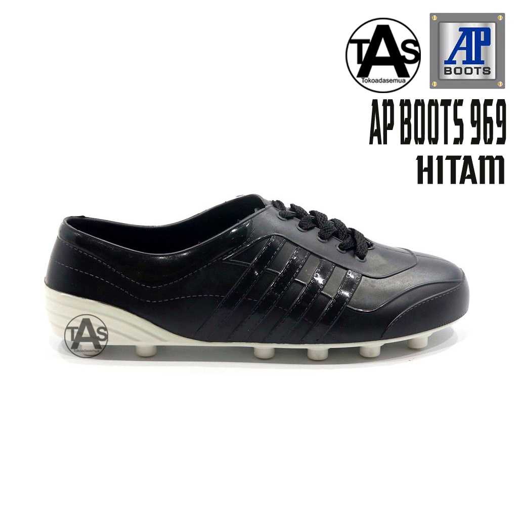 NEW / Sepatu 969 Hitam / Sepatu Karet AP Boots Multi Fungsi- AP PUL BOLA 969 PUTIH dan HITAM - AP Boot SEPATU PETANI &amp; BERKEBUN