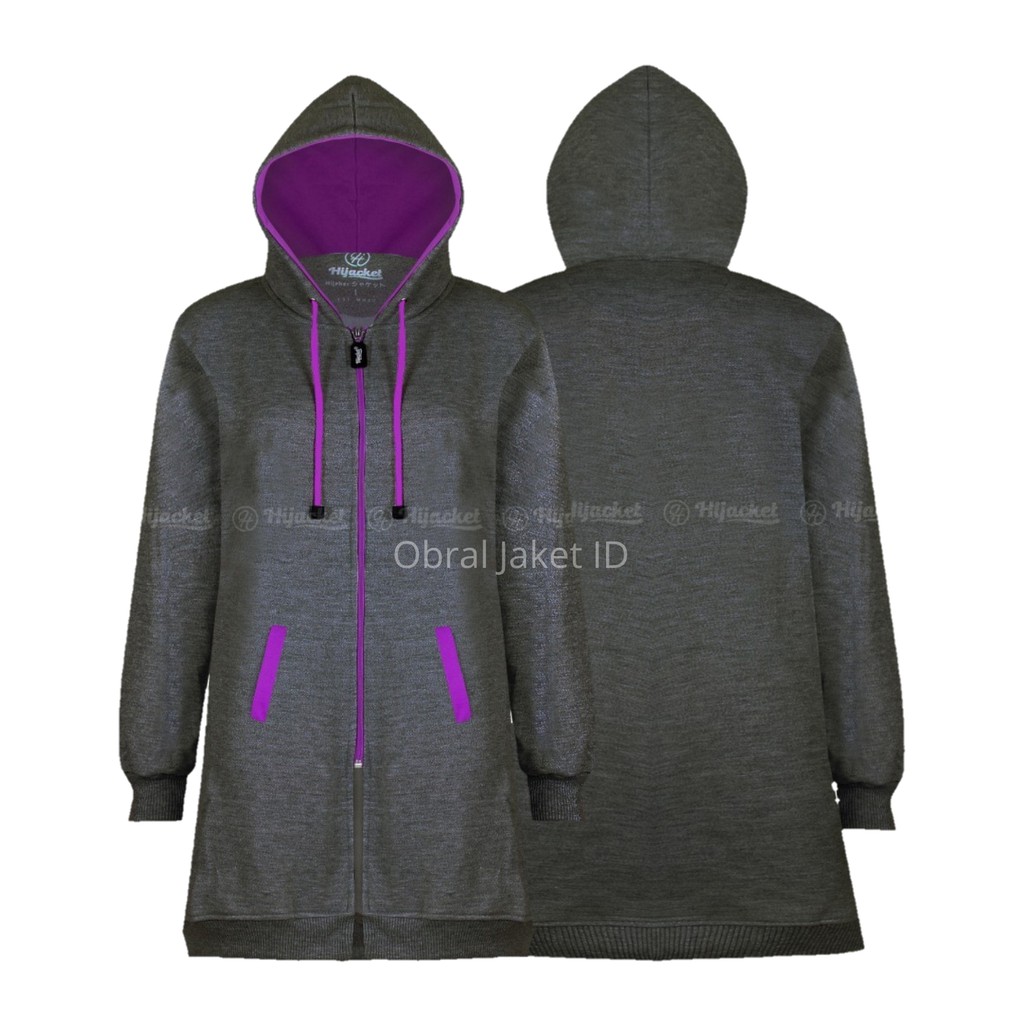 Hijacket Basic Misty Original Bandung | Jaket Polos Wanita Size L XL XXL Garansi 100%-MISTY x PURPLE