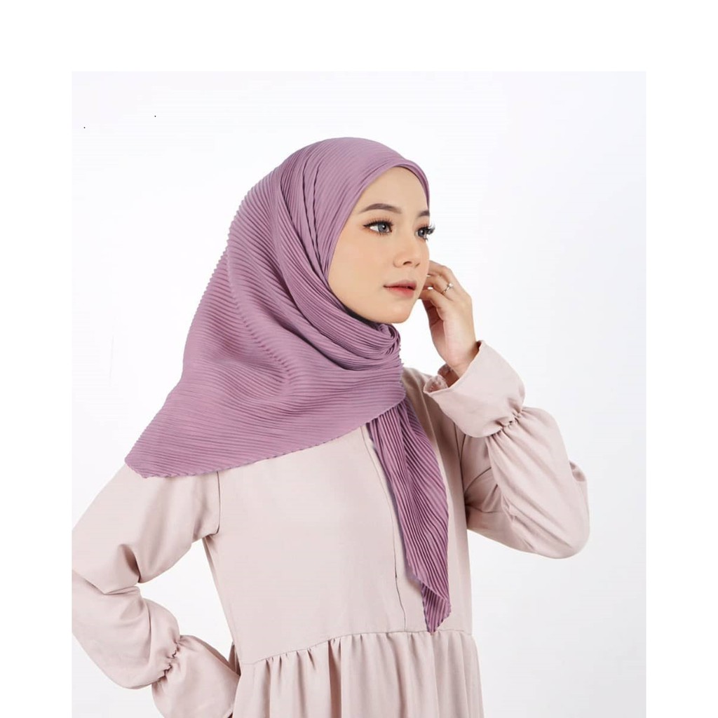 Jilbab Bella Plisket | segiempat Plisket Bella | Hijab Bella Plisket | Segiempat Plisket lidi