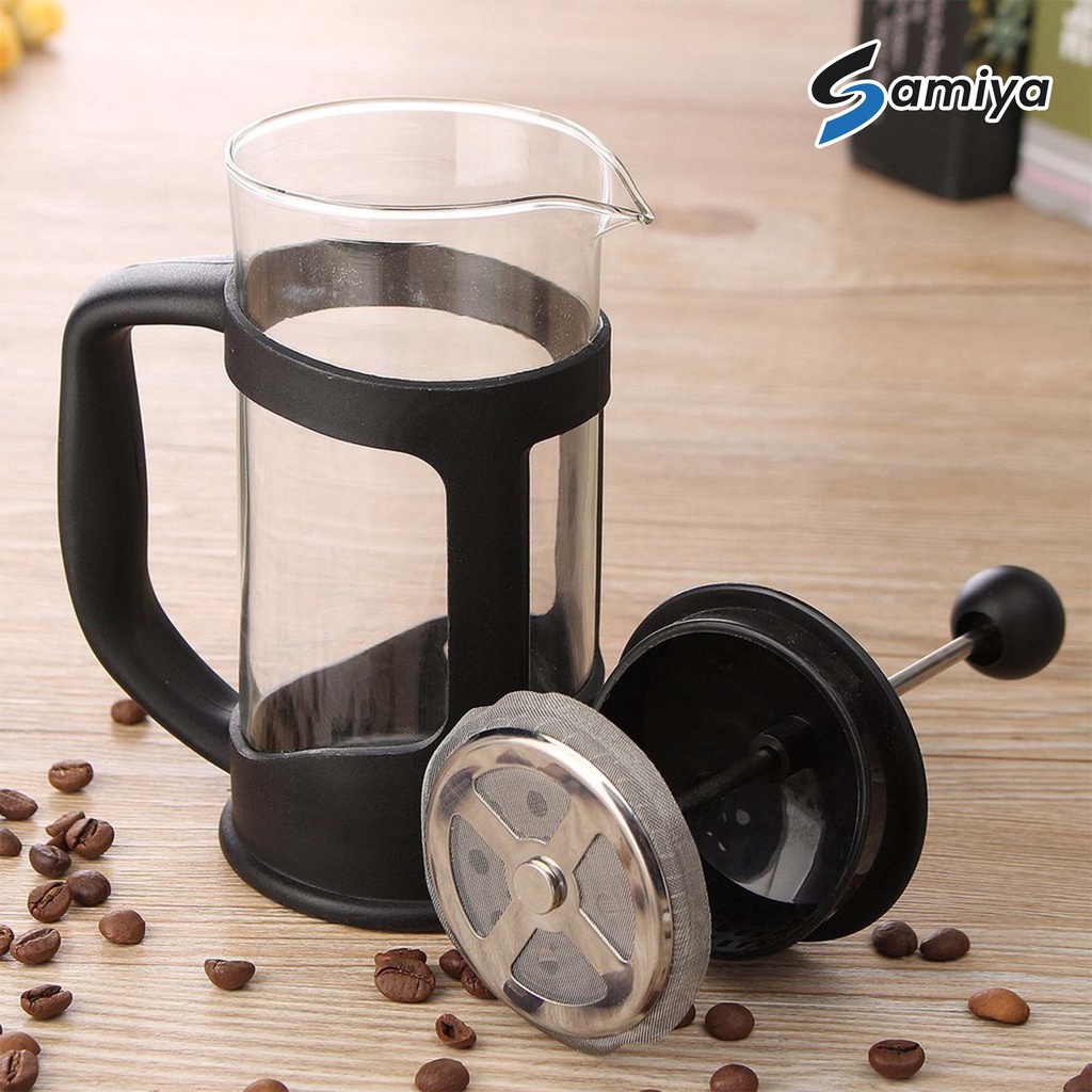 french press kaca coffee tea maker 350ml dan 600ml / teko kopi teh plunger f701