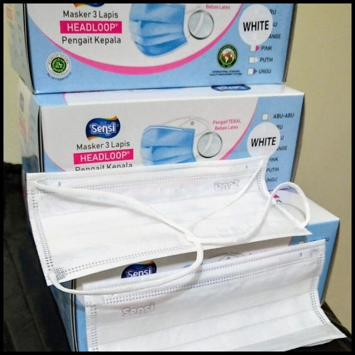 Masker Sensi Headloop (Hijab) Isi 40 Pcs - Putih