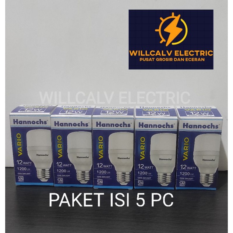 PAKET ISI 5 PC HANNOCHS VARIO 12W 12 WATT CAHAYA PUTIH / LAMPU LED HANNOCHS VARIO 12W 12 WATT 6500K