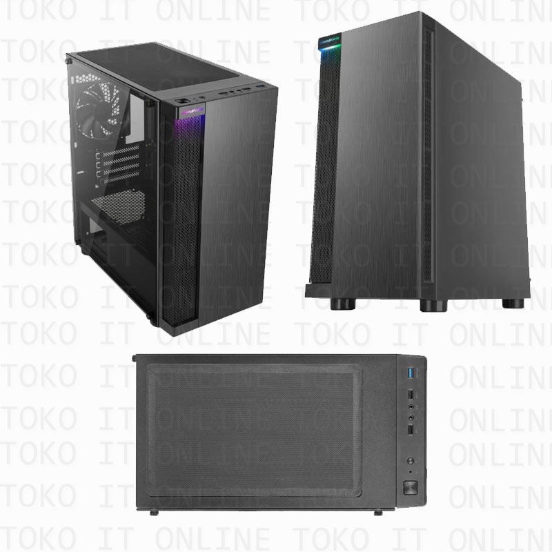 ABKONCORE CASING CRONOS C450M BLACK459000 FREE 1 FAN MINI TOWER GAMING CASE