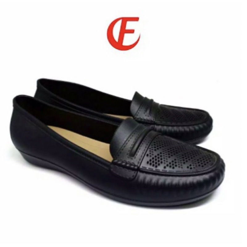 SEPATU KERJA FLAT SHOES FORMAL CASUAL KARET WANITA FUHAHA 707