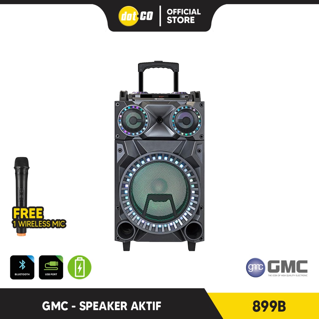 SPEAKER GMC 899B MULTIMEDIA BLUETOOTH + FREE WIRELESS MIC | TERMURAH + GRATIS ONGKOS KIRIM*