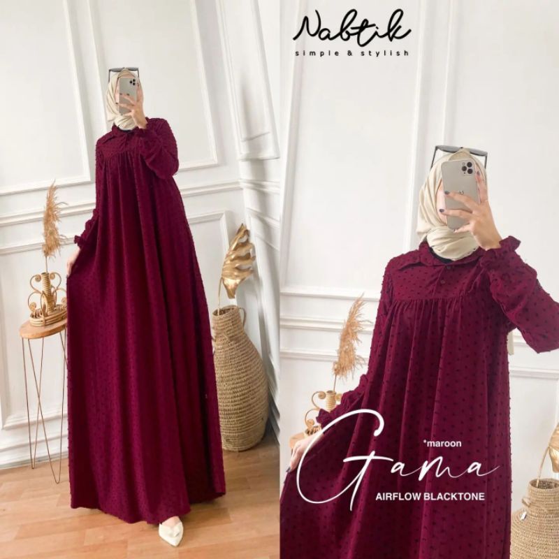 gama airflow blackstone by nabtik // gamis ori nabtik //  gamis gama nabtik