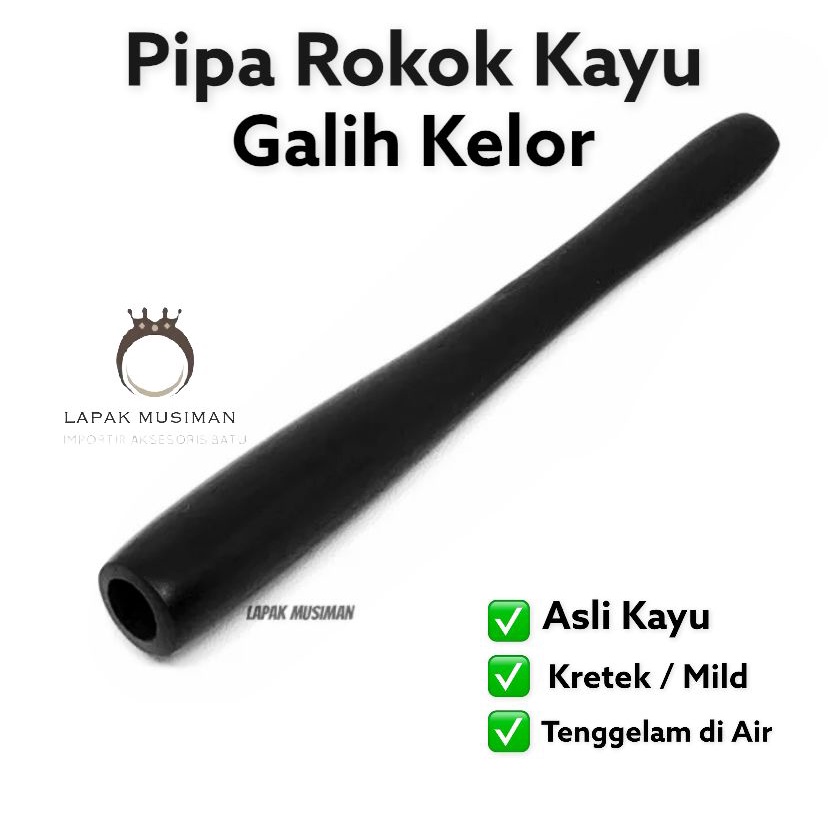 [Bayar di Tempat] Pipa Rokok Kayu Kelor Hitam Original