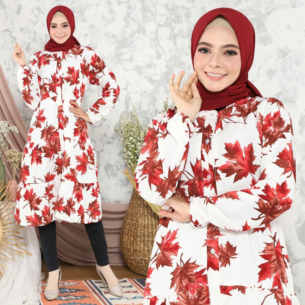 TUNIK DELIA - Tunik Import Korea / Kemeja Korean Style / Tunik Wanita Model Terbaru BISA COD