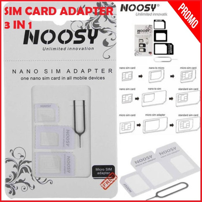 ADAPTER SIMCARD 3 IN 1 plus JARUM NOOSY SIM CARD TRAY HP