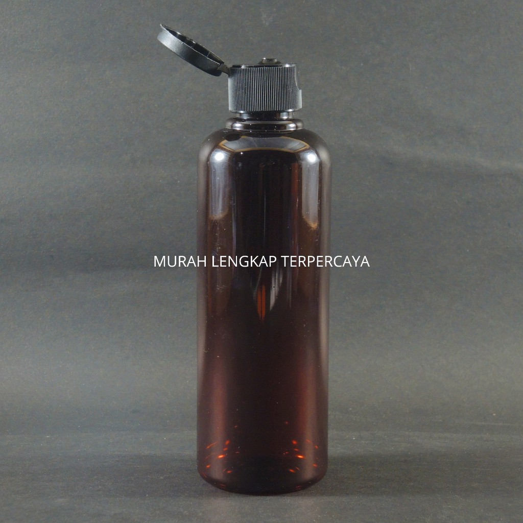 BOTOL AMBER COKLAT 250 ML FLIPTOP HITAM