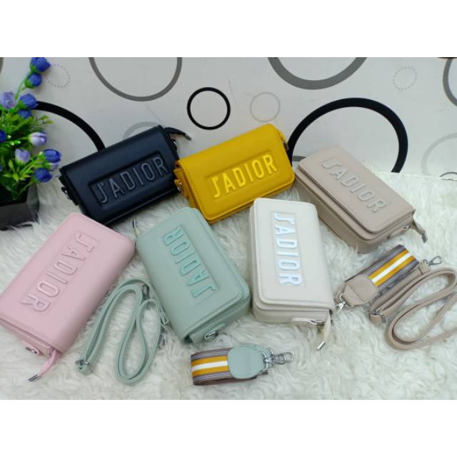 Tas slempang wanita jaDior 8934 Double strap bahan dove super