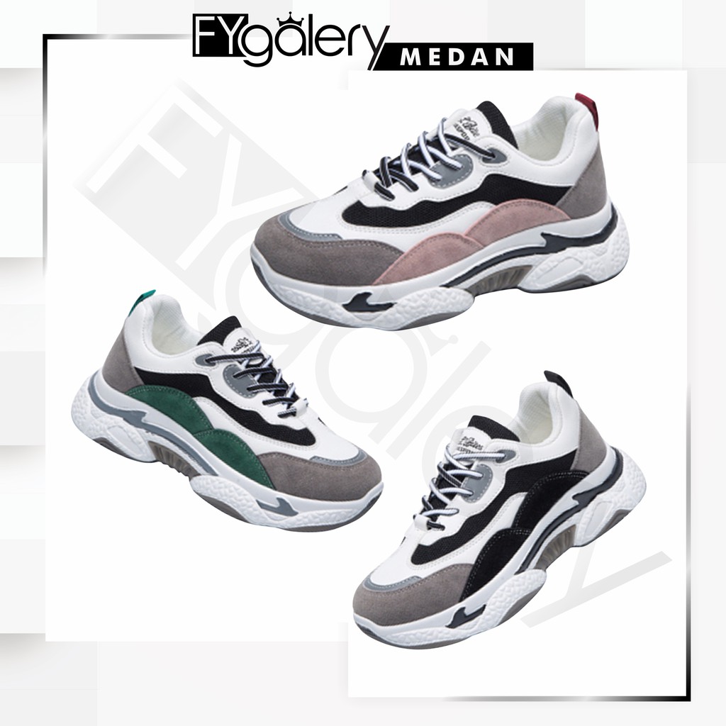 FygaleryMedan SHS021 Sepatu Sneakers Tali Kasual Wanita Ulzzang Korea Style Woman Casual Fashion Shoes Murah