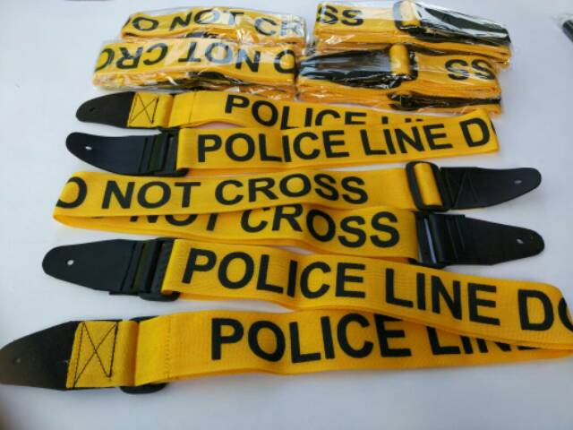 Strap Sabuk Gitar POLICE LINE DO NOT CROSS