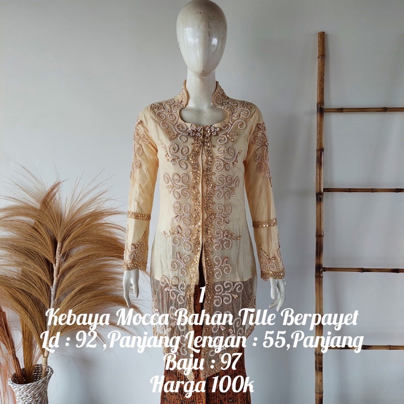 kebaya krem/kebaya payet krem