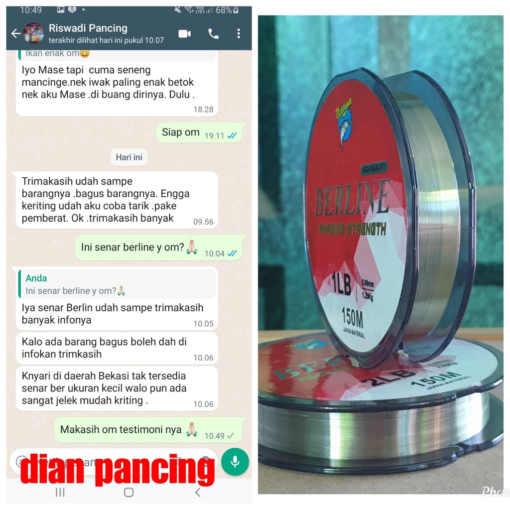 Senar Pancing Berline Produk Asli Dari Neptuna Panjang 150 M