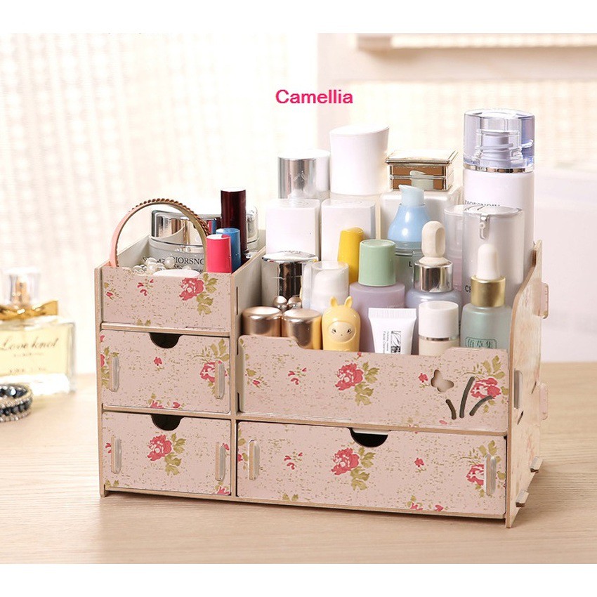 [HARGA PROMO] Rak kosmetik cantik berbahan kayu Desktop storage redyyy rak 29