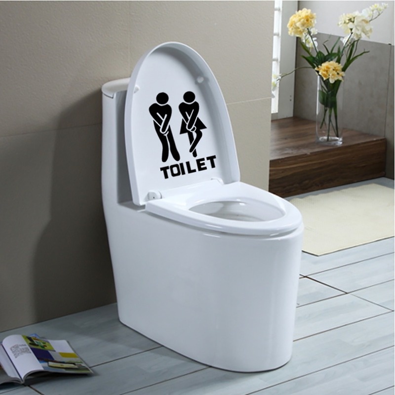 Stiker Pintu Toilet Ukuran 13x18cm Tahan Air Untuk Dekorasi Kamar Mandi