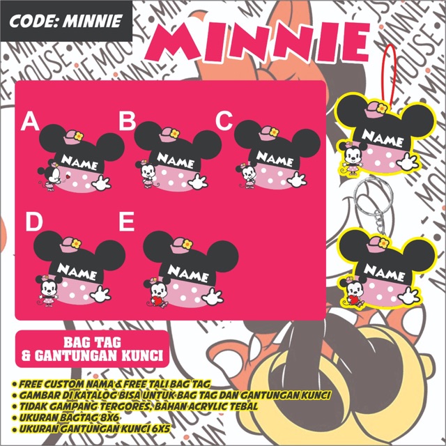 BAG TAG / GANTUNGAN KUNCI ACRILIC MINNIE