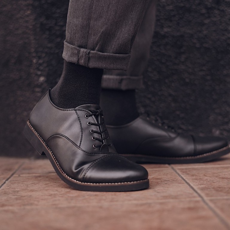 HARRISON BLACK |ManNeedMe x Jack| Sepatu Oxford Pria | Pantofel Formal