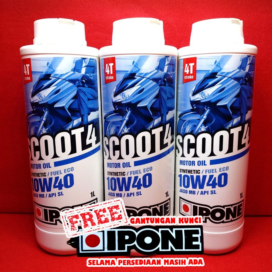 Oli Ipone Scoot 4 10W 40 1L Synthetic Jaso MB API SL Ipone Matic