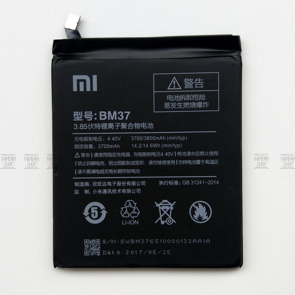 Baterai XiaoMi BM37 Mi5S Plus Mi5S Plus Original OEM Battery Batrai Batre BM 37 Xiao Mi HP