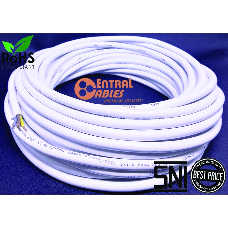SNI Fleksibel NYMHY 3 x 1.5 50Meter Kabel Listrik 3x1.5 3x1,5 3 x 1,5 50M LMK