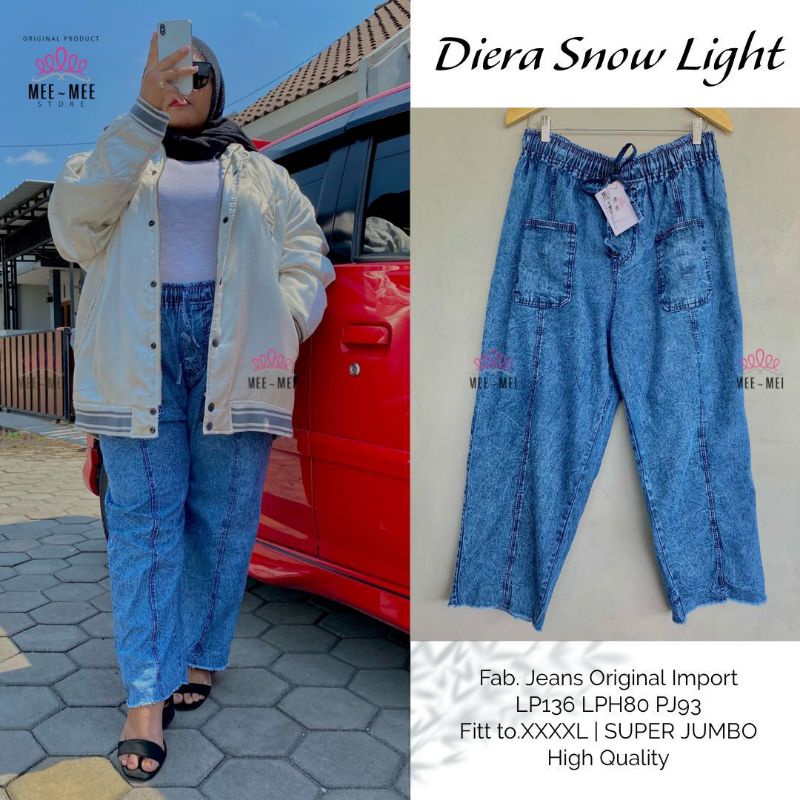 diera snow light celana jeans jumbo by mee-mee