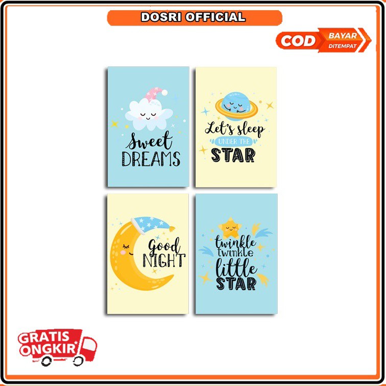 [NEW] Hiasan Dinding / Wall Decoration 13,5cm X 20cm Tema Good Night A03G