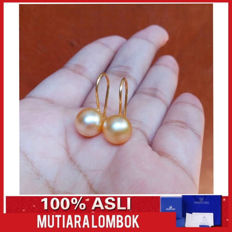 anting emas asli 22 karat anting mutiara laut lombok asli perhiasan anting emas wanita anting emas m