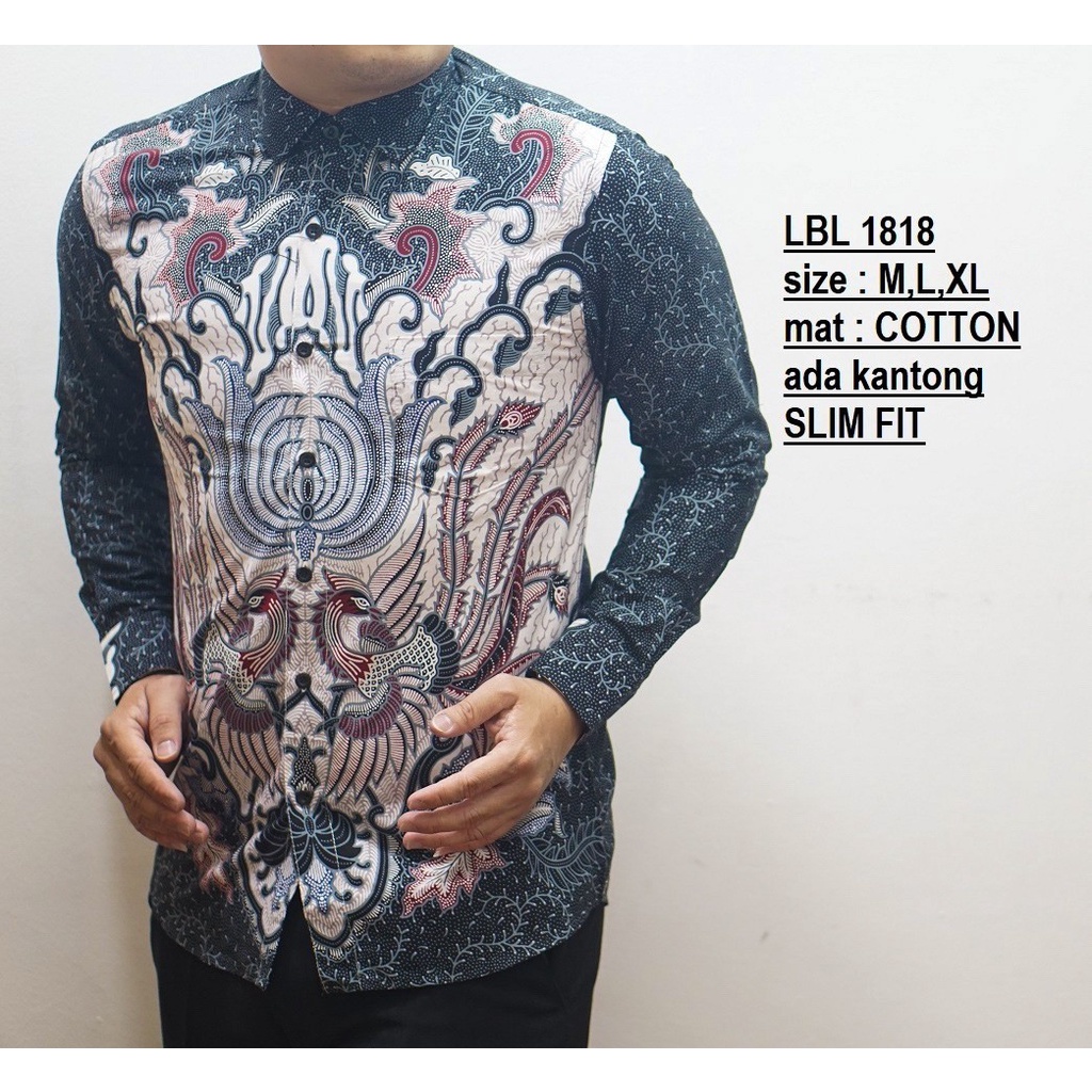 KEMEJA BATIK PRIA SLIM FIT BAJU BATIK PRIA SLIM FIT PREMIUM LBL1818