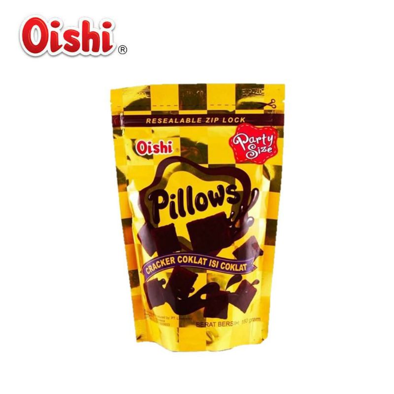 

Oishi Pillows COKLAT kemasan POUCH 100Gr oisi pilow 100 Gram