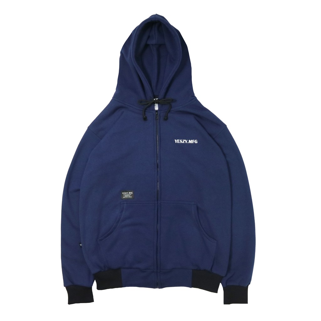 YESZY.MFG Zip Hoodie Navy Britannic F. White