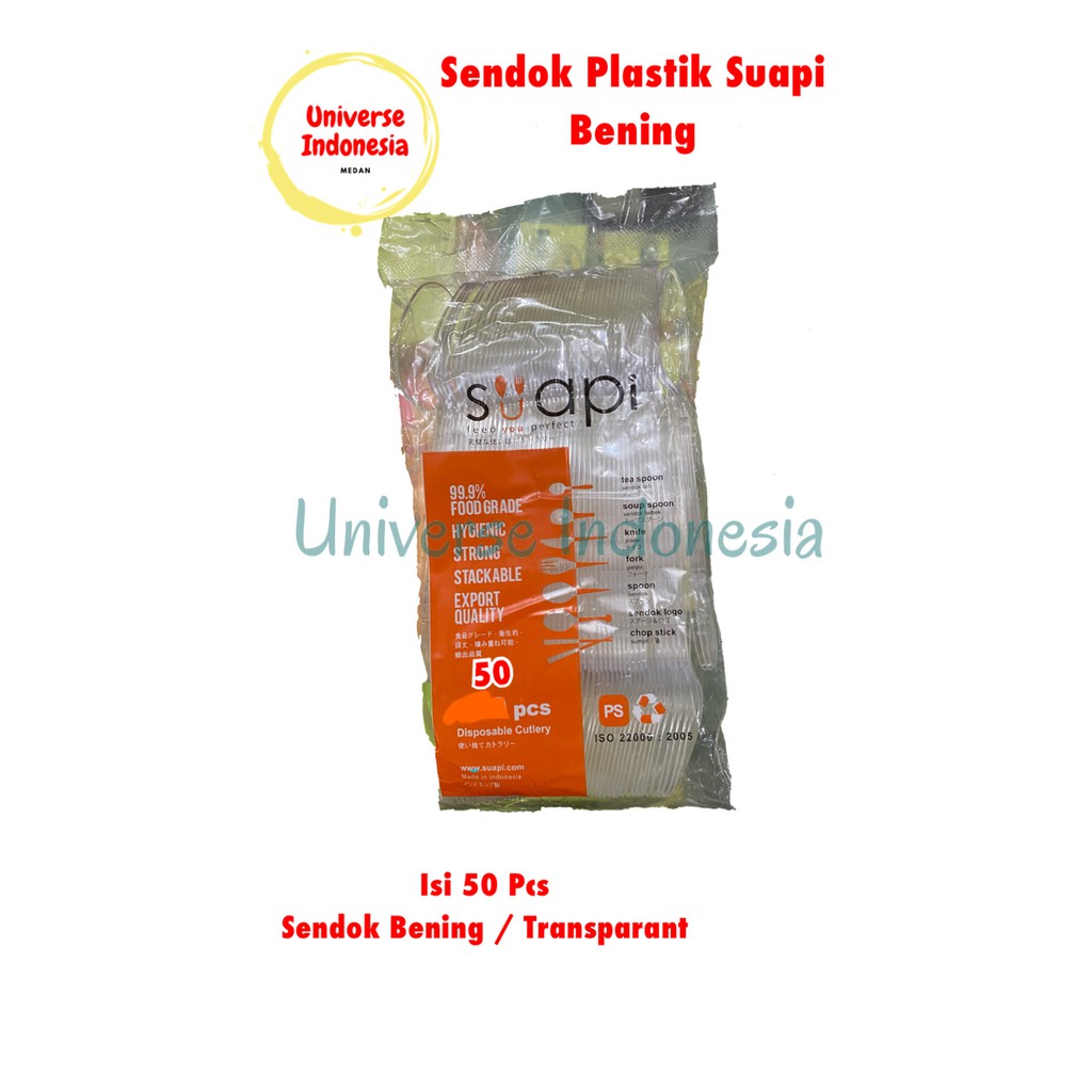 Sendok Plastik Suapi Bening Transparant 50 Pcs