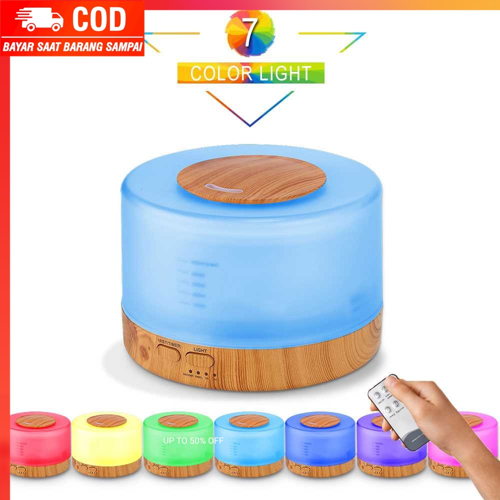 (100% BARANG ORI) Taffware Air Humidifier Aromatherapy 7 Color 500ml Remote - HUMI 2467