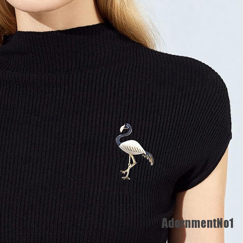 (Adornmentno1) Bros Pin Enamel Bentuk Flamingo Elegan Untuk Wanita