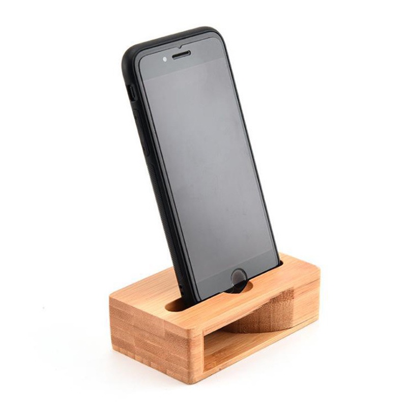 {LUCKID}Phone Sound Amplifier Universal Bamboo Mobile Holder Stand Cellphone Loudspeaker