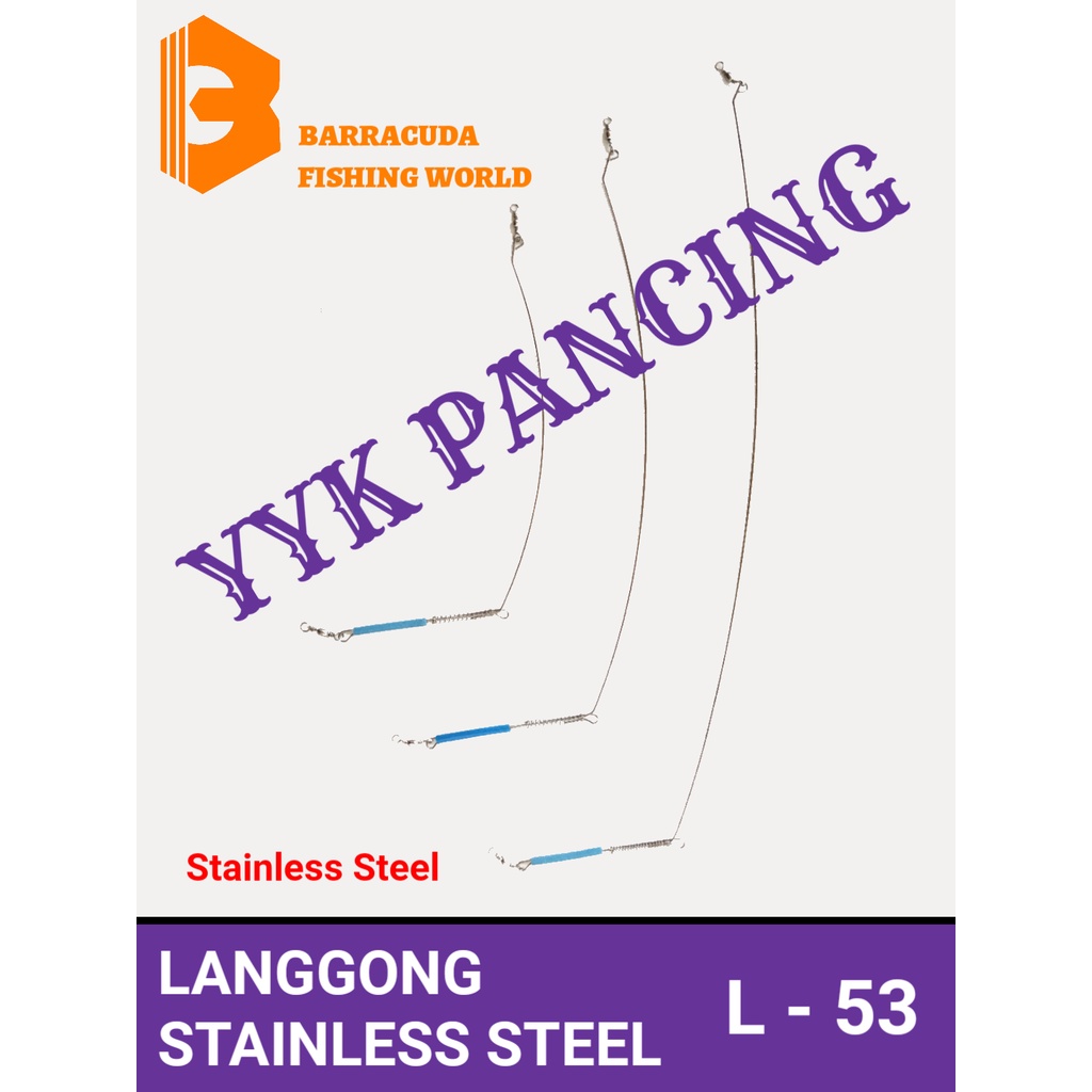 L 53 langgong 1 pcs stainless steel T spreader ranggung lingara pancing BARRACUDA kawat peranggung k