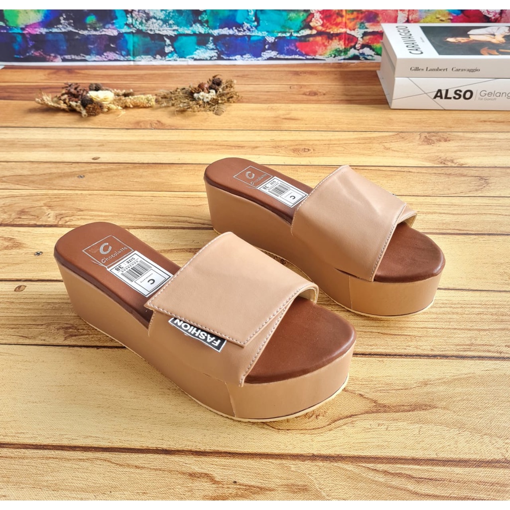 ABBUSHOES MR 109 Sandal Santai Model Wedges Untuk Wanita